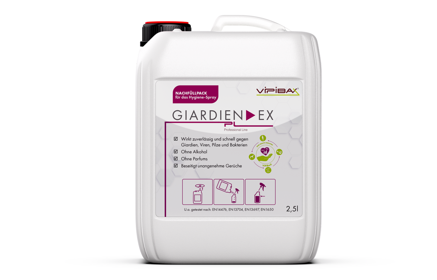 ViPiBaX Giardien EX® Hygiene-Spray Nachfüllpack Professional Line Natronbleichlauge Biozid 1