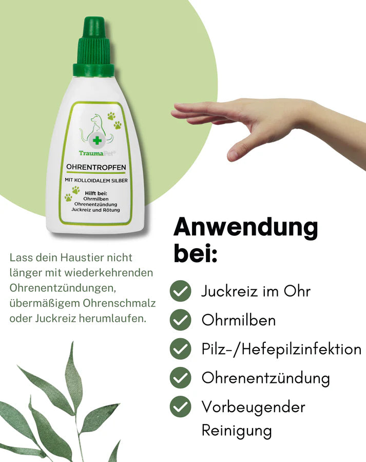 TraumaPet Ohrentropfen aus dem Bestseller-Set: Infografik zur Anwendung