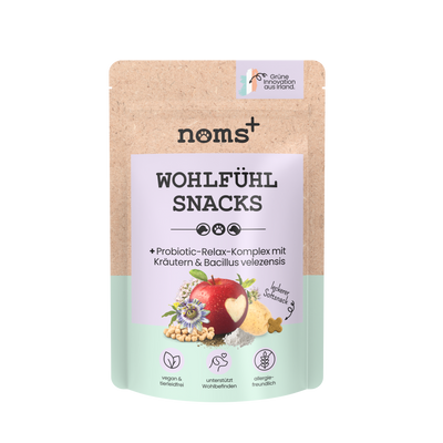 noms+ Wohlfühlsnacks für Hunde bei Stress, Angst, Unruhe & Hyperaktivität (200g)