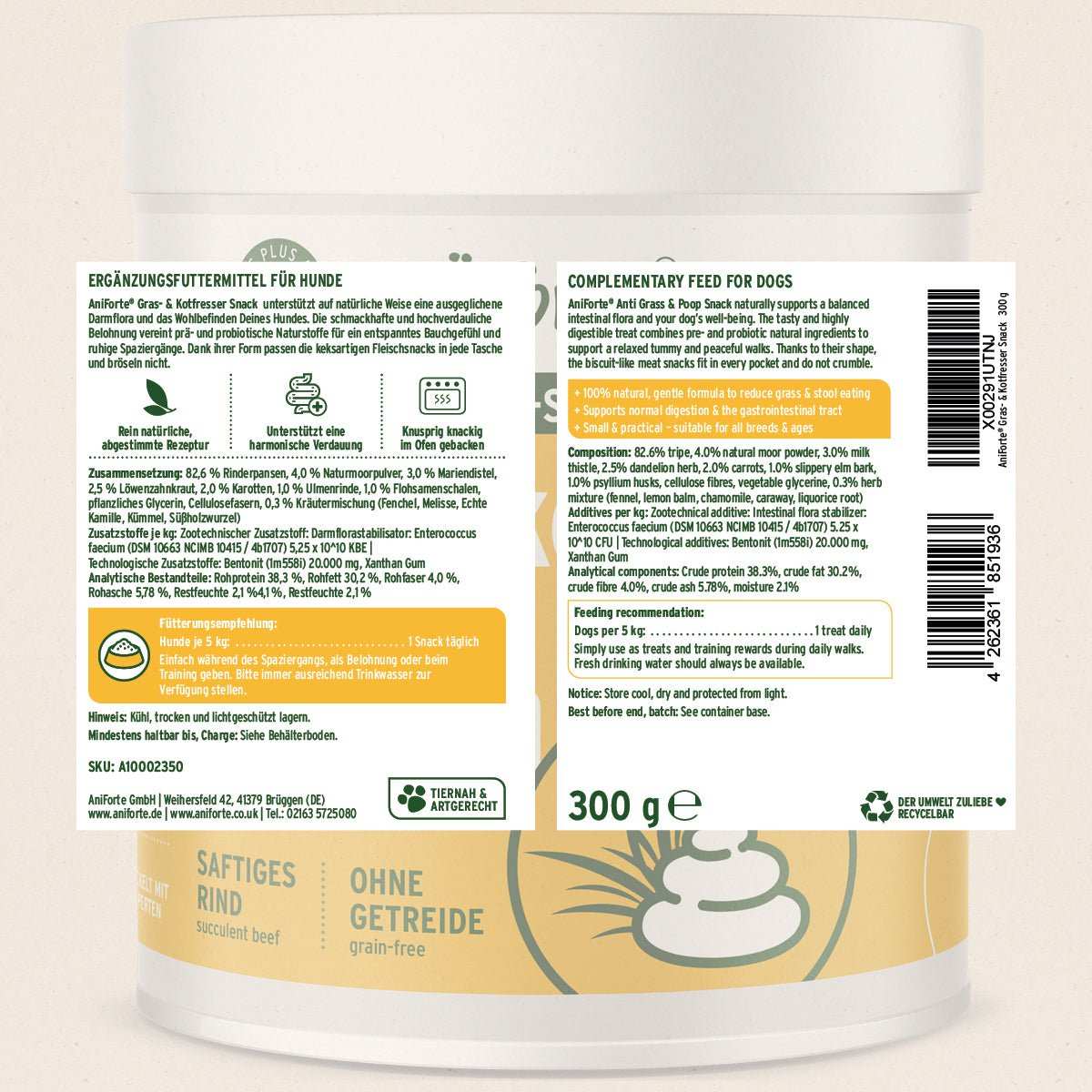 AniForte® Gras- & Kotfresser Snack 300 g NEU