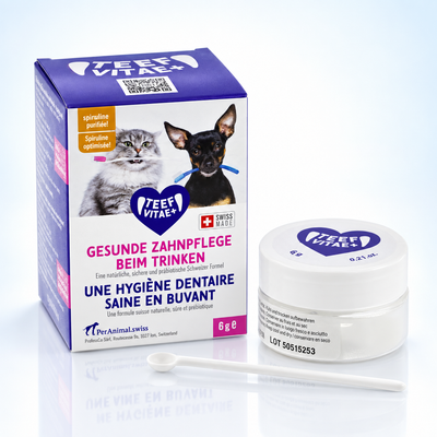TEEF VitaePlus 6 g – Verpackung mit Dose und Messlöffel