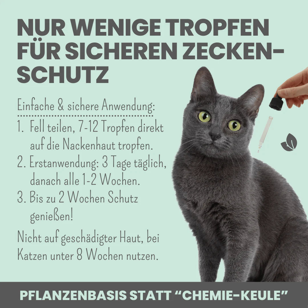 noms+ Zpot-on für Katzen gegen Zecken, Flöhe, Milben & Mücken (30ml)