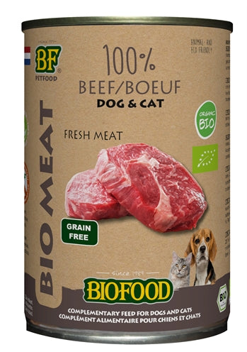 Biofoodbio-Hund 100% Rindfleisch-Kanister 12X400 GR