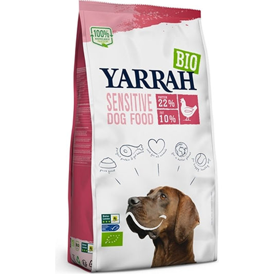 Yarrah Dog Bio-Bröckchen Von Empfindlichem Huhn Ohne Zuckerzusatz 10 KG