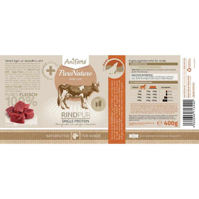 AniForte® Nassfutter Rind Pur 6x400g