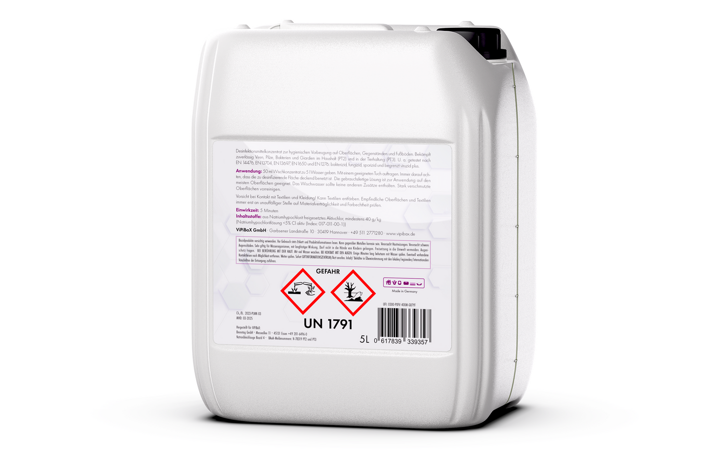 ViPiBaX Giardien EX® Wischkonzentrat Professional Line Natronbleichlauge Biozid 4