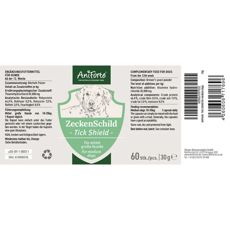 Natürliche Zeckenprävention – Natürliche Zeckenprävention – AniForte® ZeckenSchild Kapseln für Hunde
